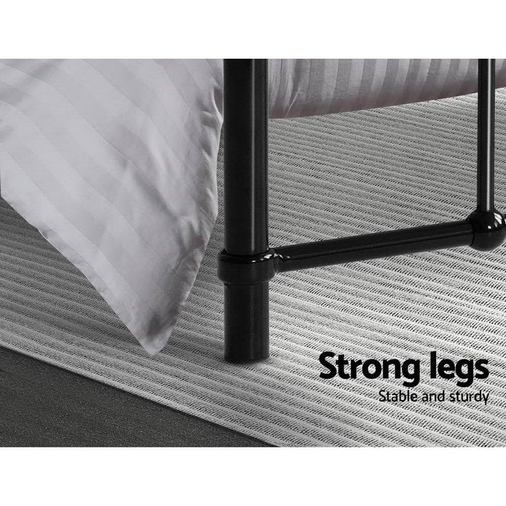 Metal Bed Frame Queen Size Platform Foundation Mattress Base Leo Black Fast shipping On sale