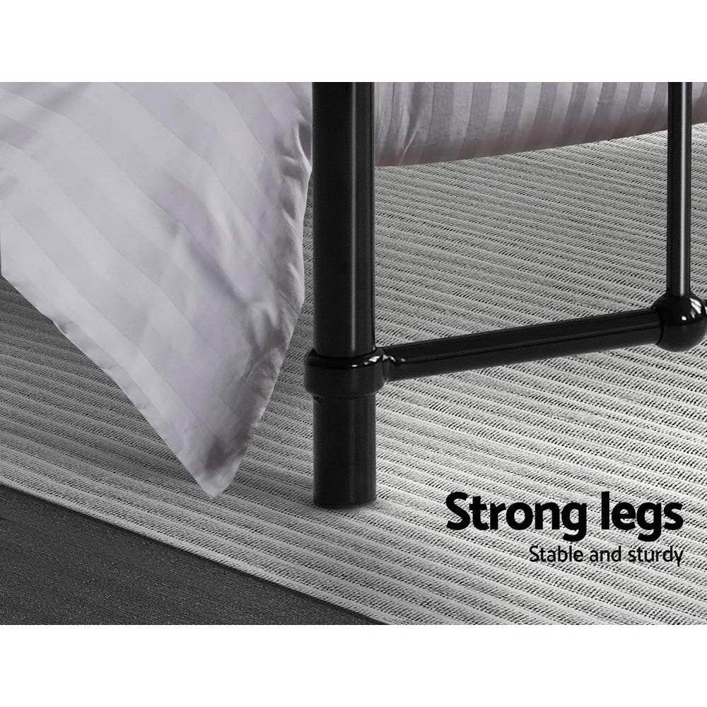 Metal Bed Frame Single Size Platform Foundation Mattress Base Leo Black Fast shipping On sale