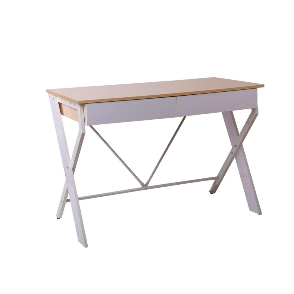 Metal Desk with Drawer - White Oak Top Office Fast shipping On sale