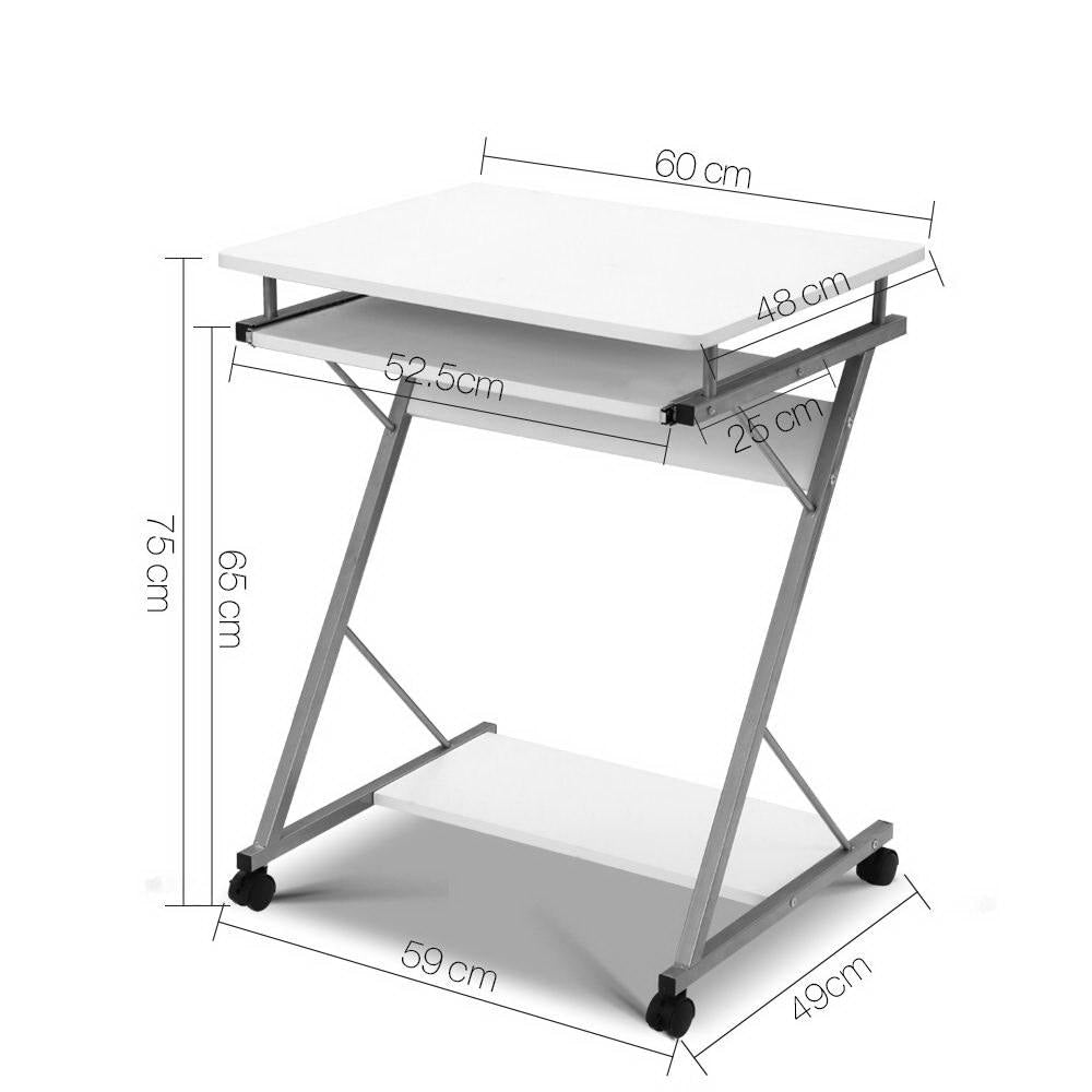 Metal Pull Out Table Desk - White Office Fast shipping On sale