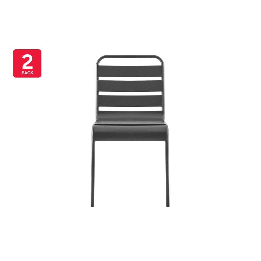 Miami Metal Outdoor Dining Chair Charcoal Furniture Fast shipping On sale