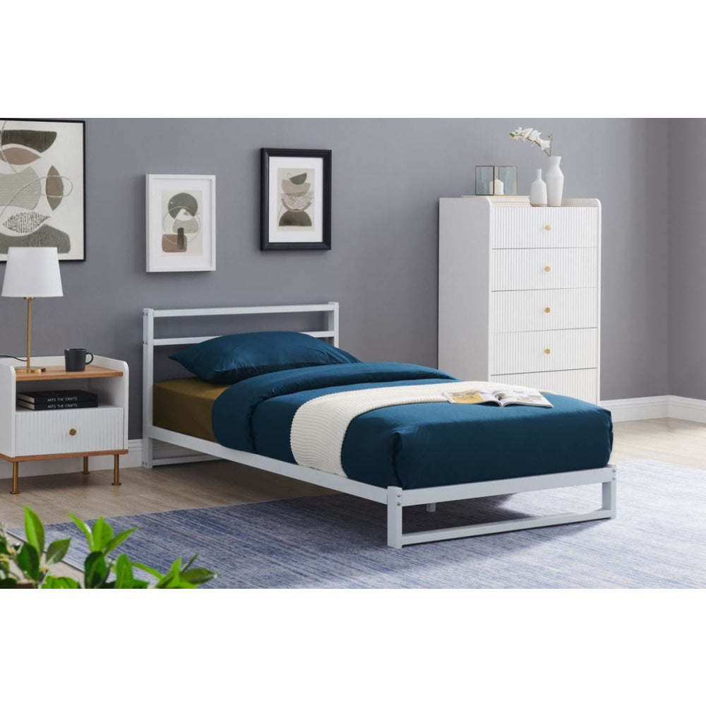 Michelle Metal Bed Frame Single Size White Fast shipping On sale