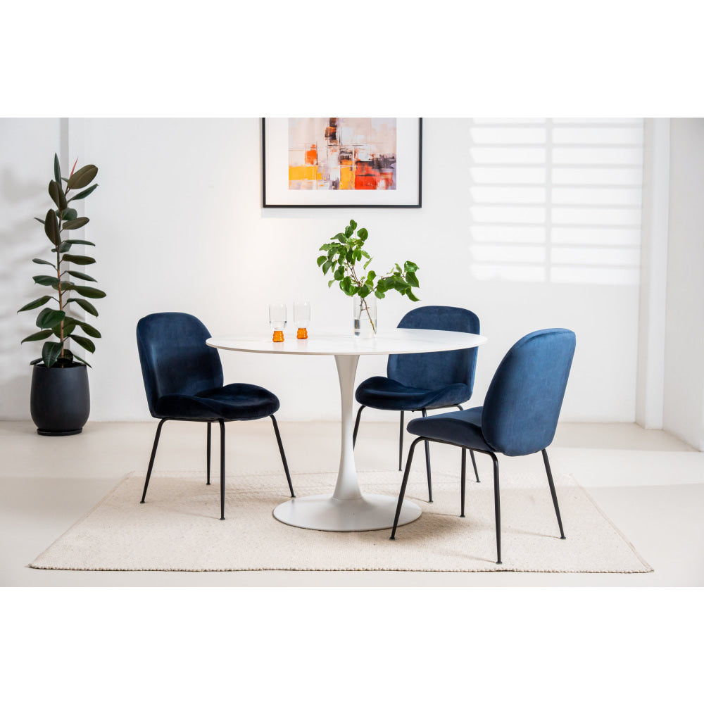 Mignon Modern Large Round Look Ceramic Kitchen Dining Table 120cm Snow White Fast shipping On sale