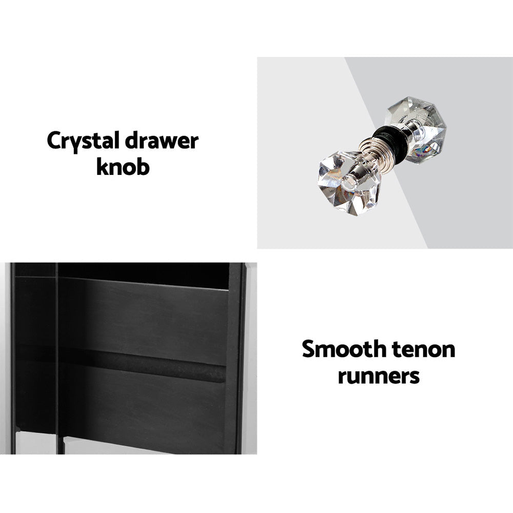 Mirrored Bedside table Drawers Furniture Mirror Glass Quenn Silver Table Fast shipping On sale