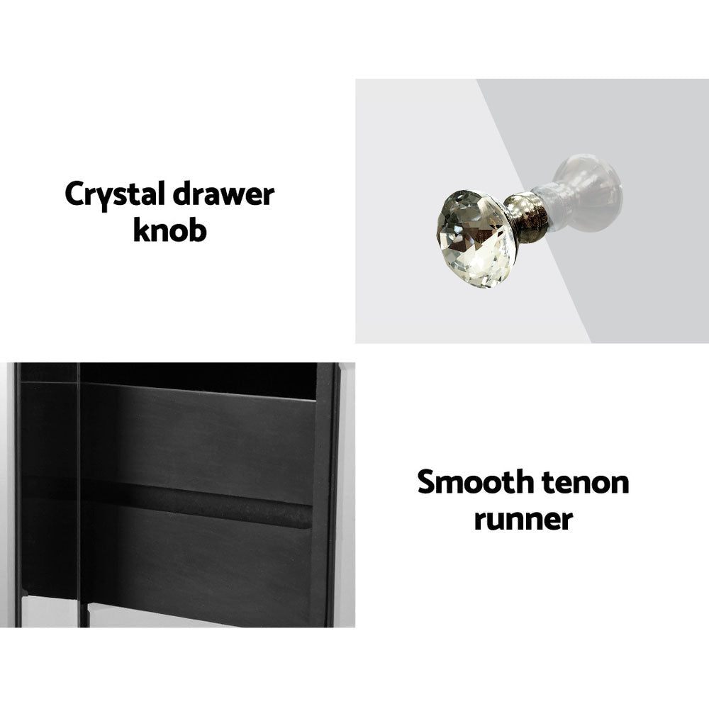 Mirrored Bedside table Drawers Furniture Mirror Glass Quenn Silver Table Fast shipping On sale