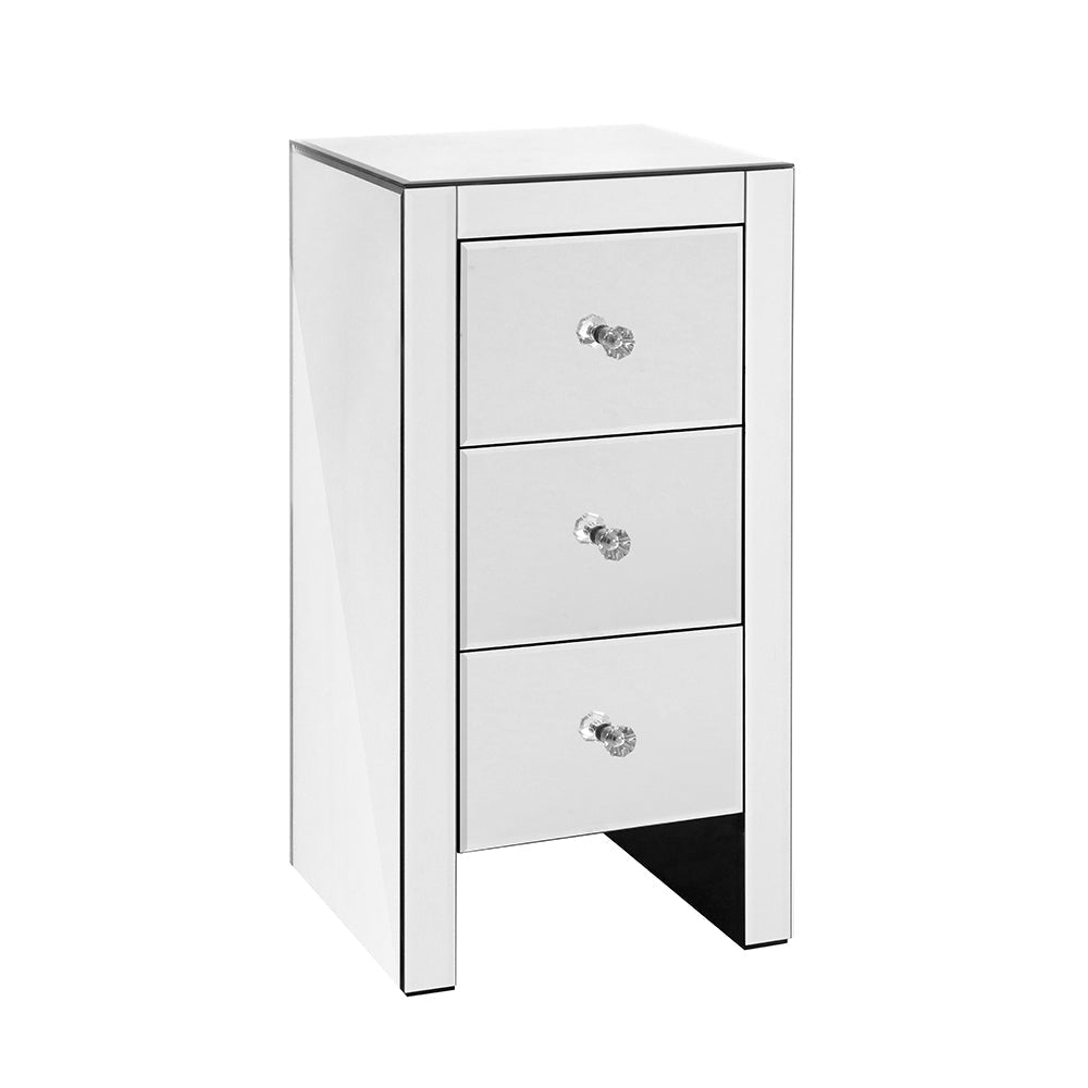 Mirrored Bedside table Drawers Furniture Mirror Glass Quenn Silver Table Fast shipping On sale