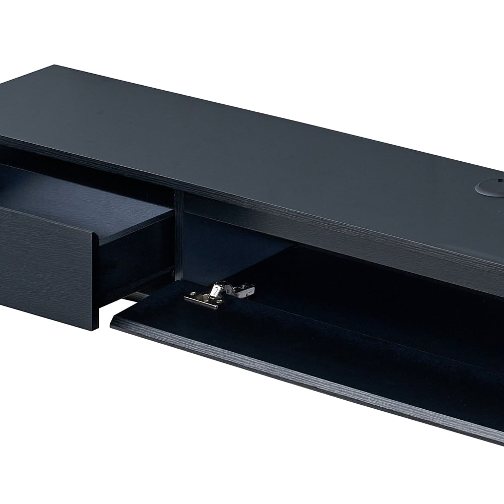 Moby Wooden Floating Entertainment TV Unit 180cm 2-Drawers Black Fast shipping On sale
