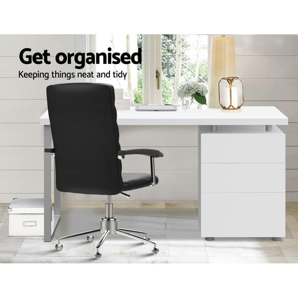 Modern Computer Study Office Desk W/ 3 Drawers Metal Frame - White Fast shipping On sale