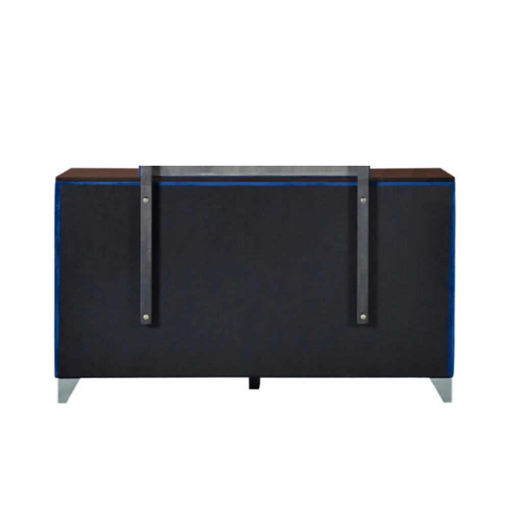 Modern Elegant Velvet Fabric Chest Of 6-Drawers Dresser Storace Cabinet Navy Blue Drawers Fast shipping On sale