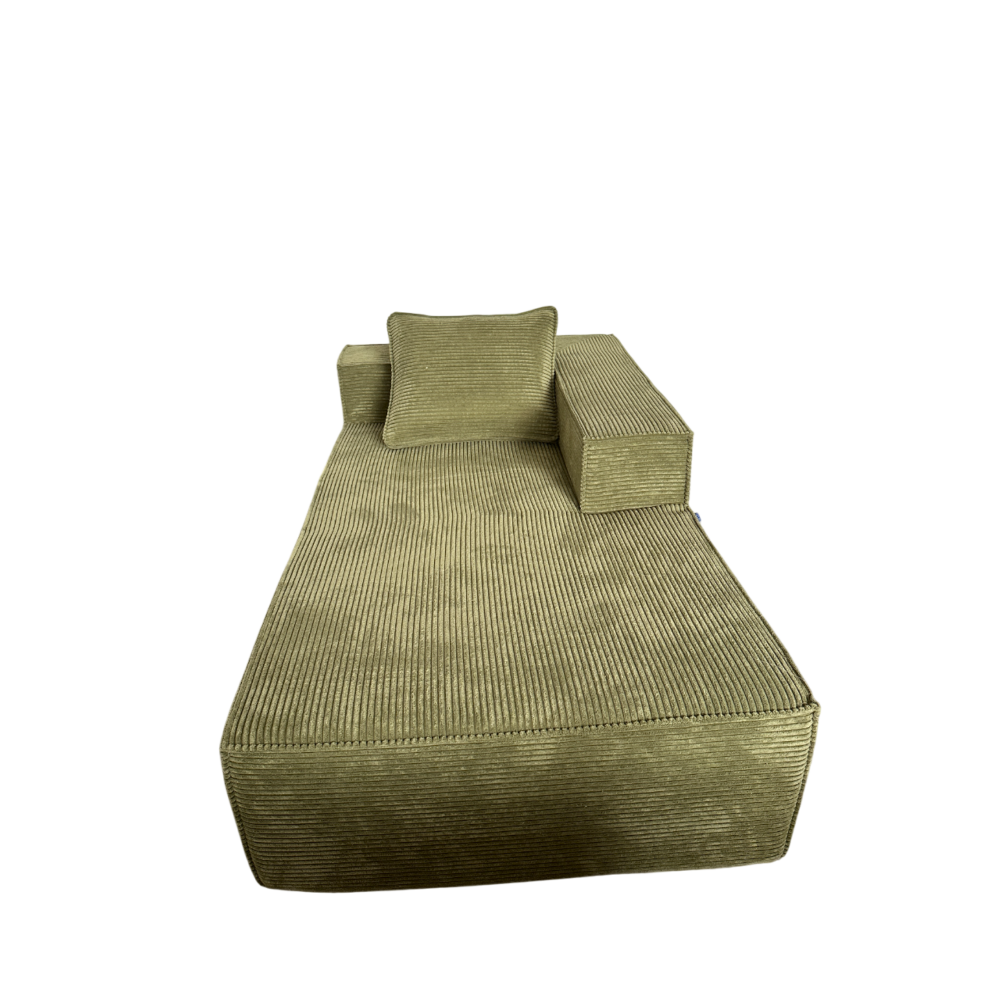 Modern Fabric L-Shape Modular Lounge Sofa Couch - Green Fast shipping On sale