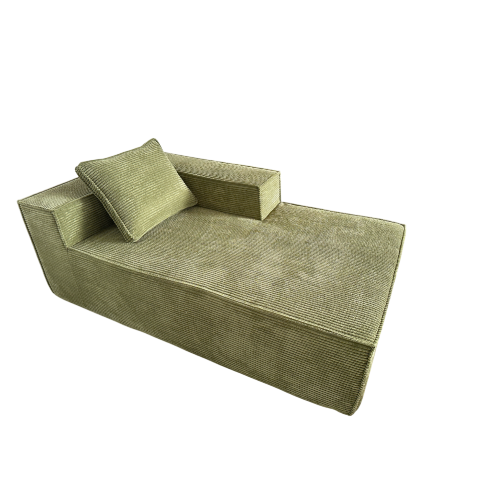 Modern Fabric L-Shape Modular Lounge Sofa Couch - Green Fast shipping On sale