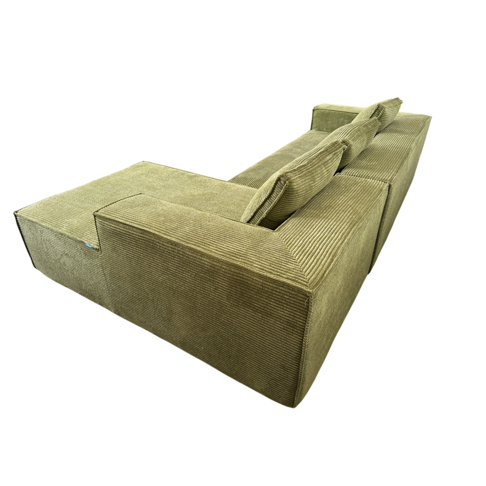 Modern Fabric L-Shape Modular Lounge Sofa Couch - Green Fast shipping On sale