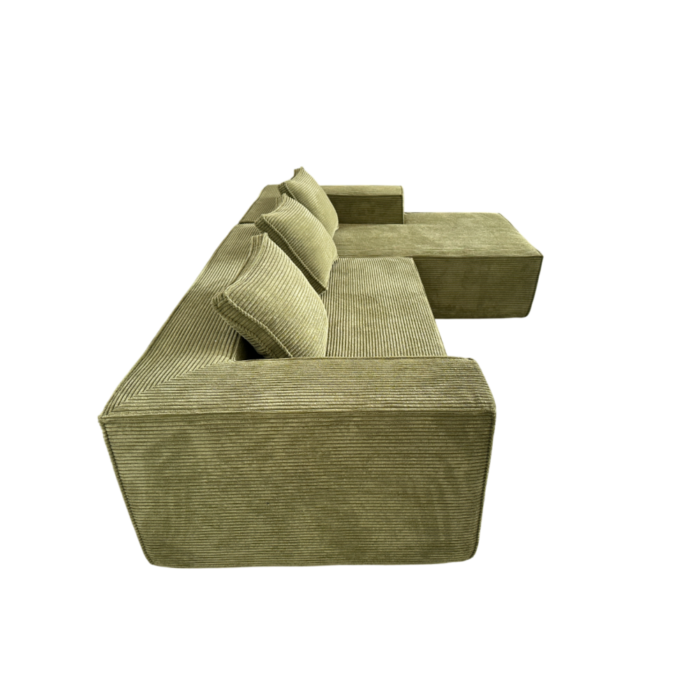 Modern Fabric L-Shape Modular Lounge Sofa Couch - Green Fast shipping On sale