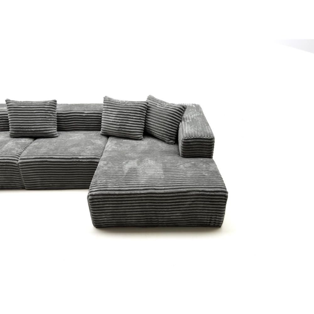 Modern Fabric Modular L-Shape Lounge Sofa Couch - Light Grey Fast shipping On sale