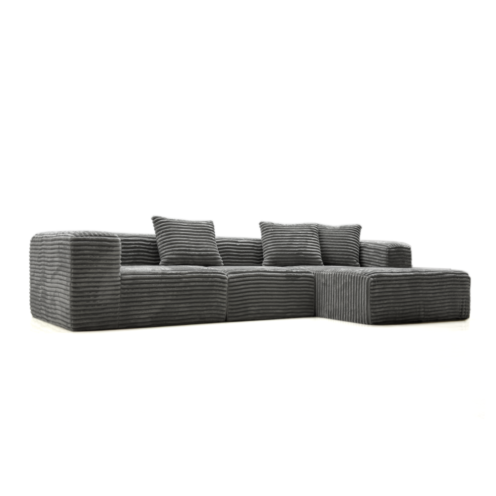 Modern Fabric Modular L-Shape Lounge Sofa Couch - Light Grey Fast shipping On sale