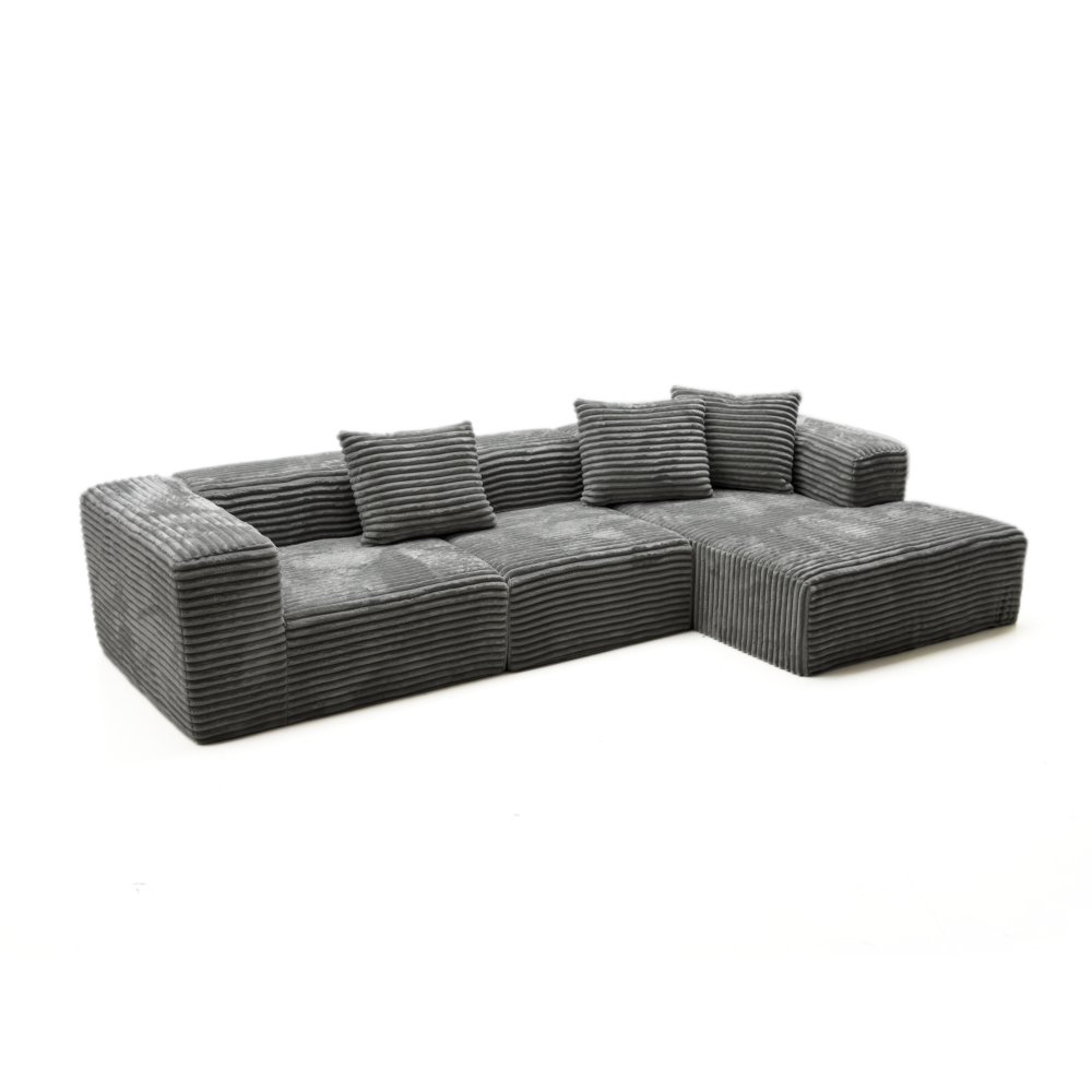 Modern Fabric Modular L-Shape Lounge Sofa Couch - Light Grey Fast shipping On sale