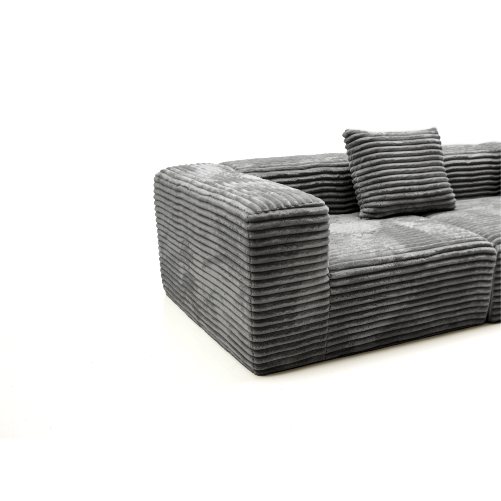 Modern Fabric Modular L-Shape Lounge Sofa Couch - Light Grey Fast shipping On sale