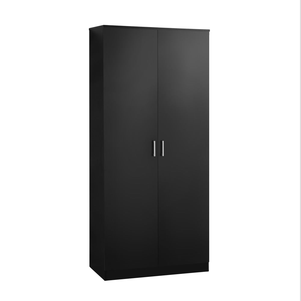 Monica 5-Tier Multi-Purpose Cupboard Tall Storage Cabinet 2-Doors Black Fast shipping On sale