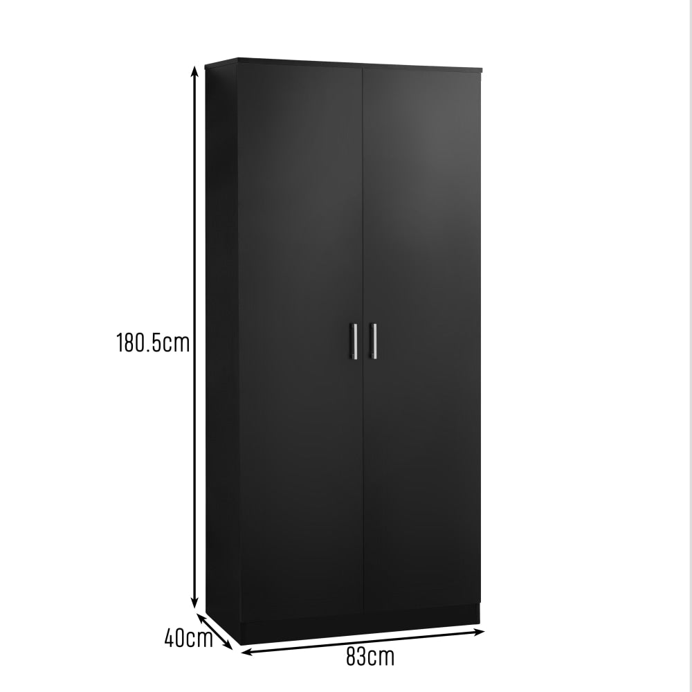 Monica 5-Tier Multi-Purpose Cupboard Tall Storage Cabinet 2-Doors Black Fast shipping On sale