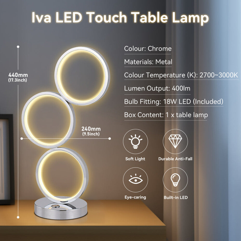 Moress LED Modern Elegant Table Lamp Desk Light - Chrome Fast shipping On sale