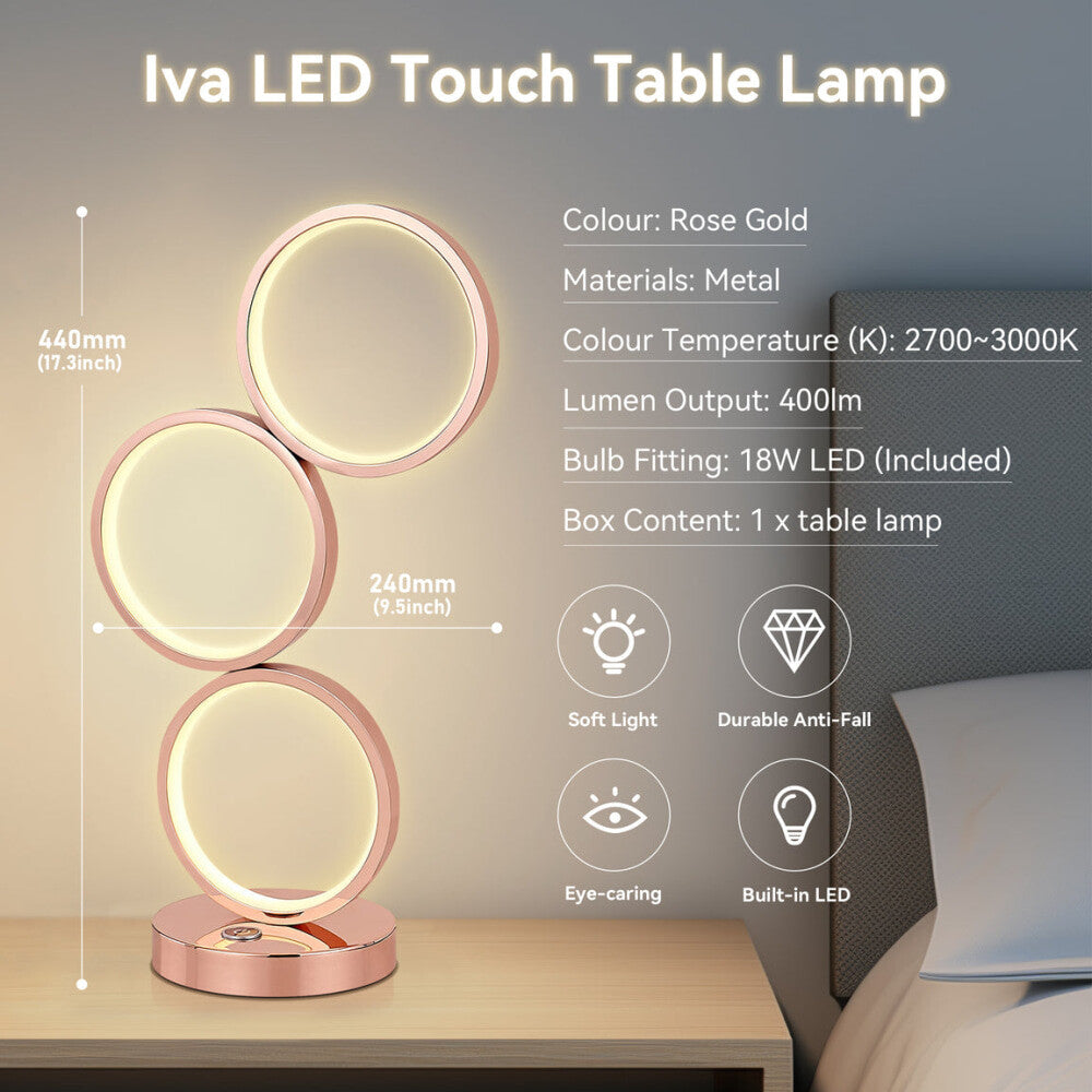 Moress LED Modern Elegant Table Lamp Desk Light - Rose Gold Fast shipping On sale