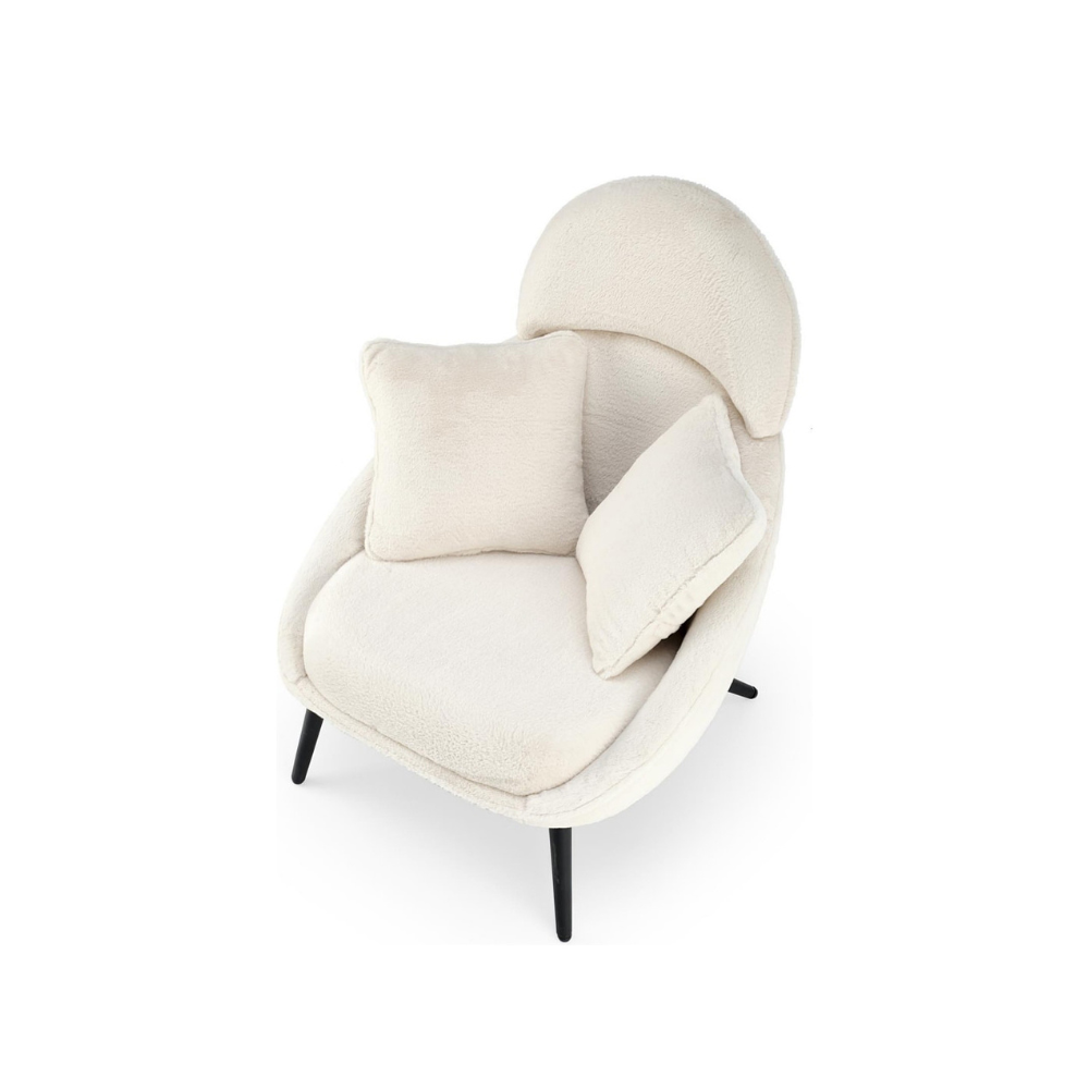 Morgan Boucle Fabric Armchair Accent Relaxing Lounge Chair Metal Legs White/Black Fast shipping On sale