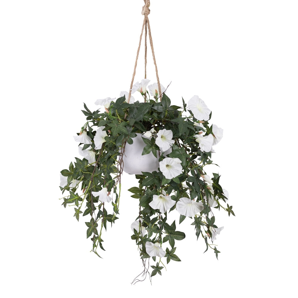 Morning Glory Artificial Fake Plant Decorative Arrangement 75cm In Hanging Planter Pink Fast shipping On sale