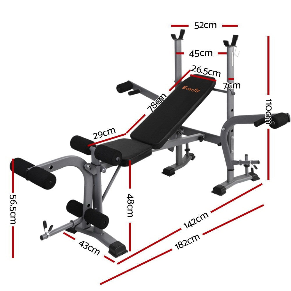 Multi Station Weight Bench Press Fitness Weights Equipment Incline Black Sports & Fast shipping On sale
