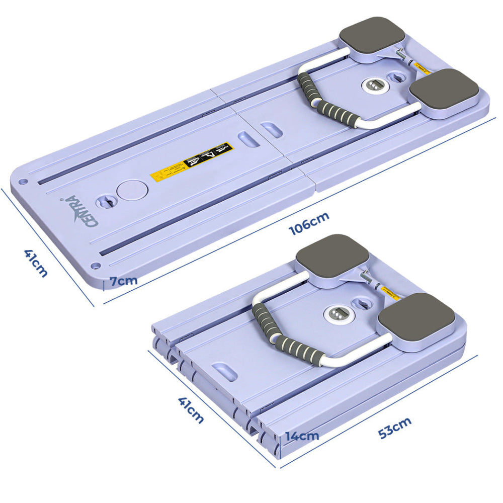 Multifunctional 5-in-1 Fitness Abdominal Board with Resistance Bands Foldable Core Trainer Anti-Slip Base & Smart Timer (Purple) Sports