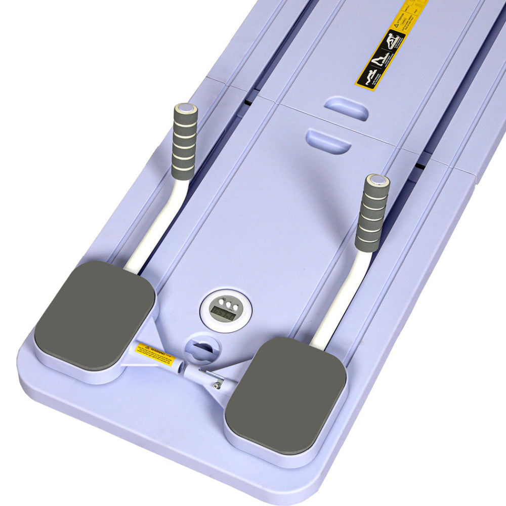 Multifunctional 5-in-1 Fitness Abdominal Board with Resistance Bands Foldable Core Trainer Anti-Slip Base & Smart Timer (Purple) Sports