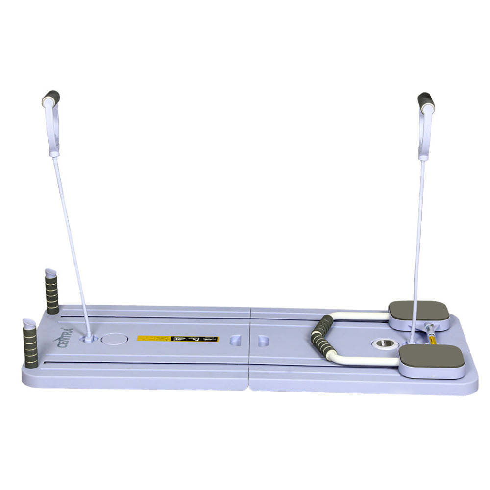 Multifunctional 5-in-1 Fitness Abdominal Board with Resistance Bands Foldable Core Trainer Anti-Slip Base & Smart Timer (Purple) Sports