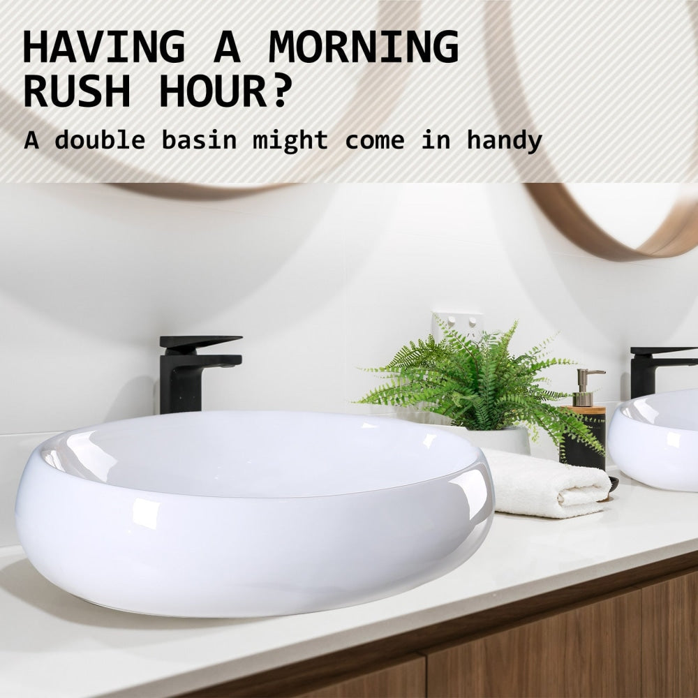 Muriel 48 x 34 14.5cm White Ceramic Bathroom Basin Vanity Sink Oval Above Counter Top Mount Bowl Accessories Fast shipping On sale