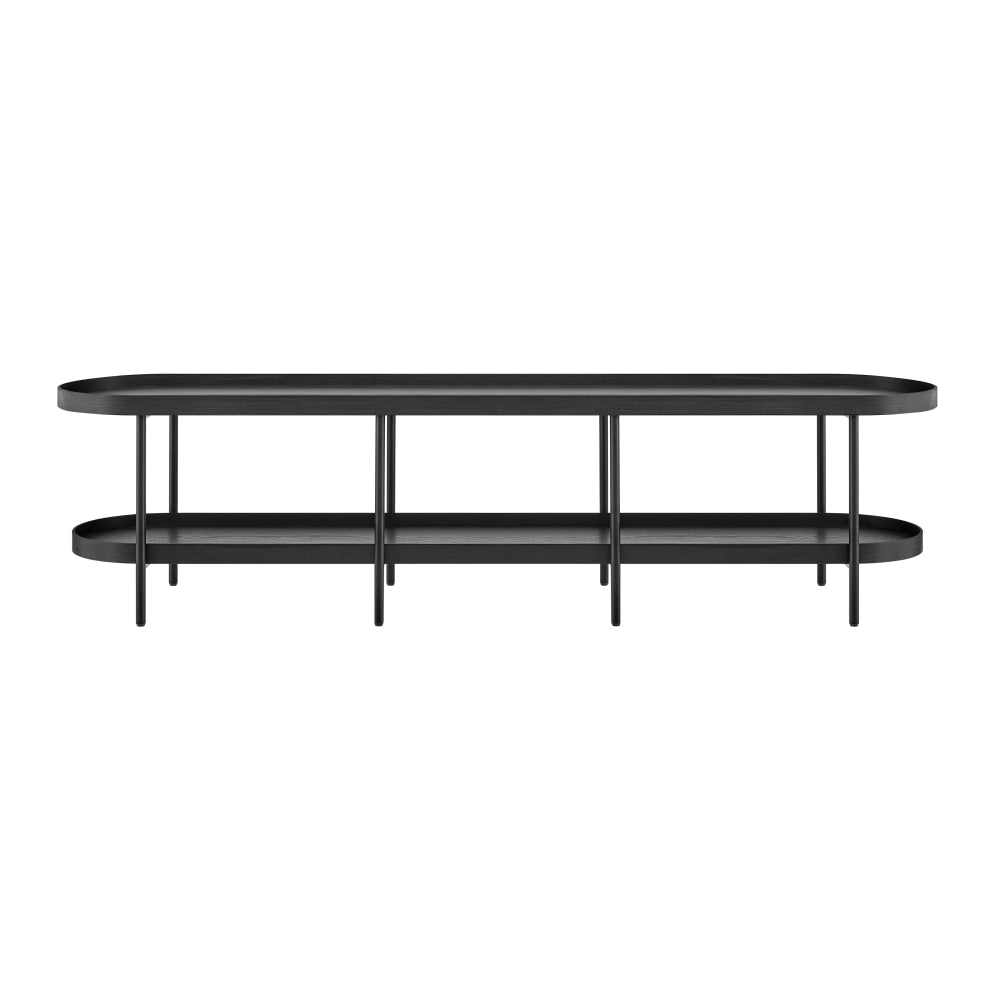 Myla Lowline Wooden 2-Tier Entertainment Unit TV Stand 180cm Black Fast shipping On sale