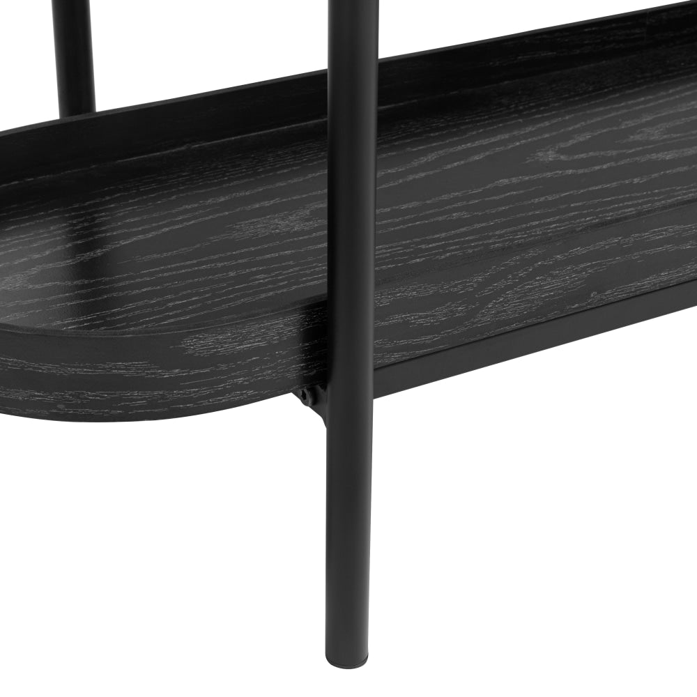 Myla Wooden Modern 2-Tier Hallway Console Hall Table Metal Tube Black Fast shipping On sale