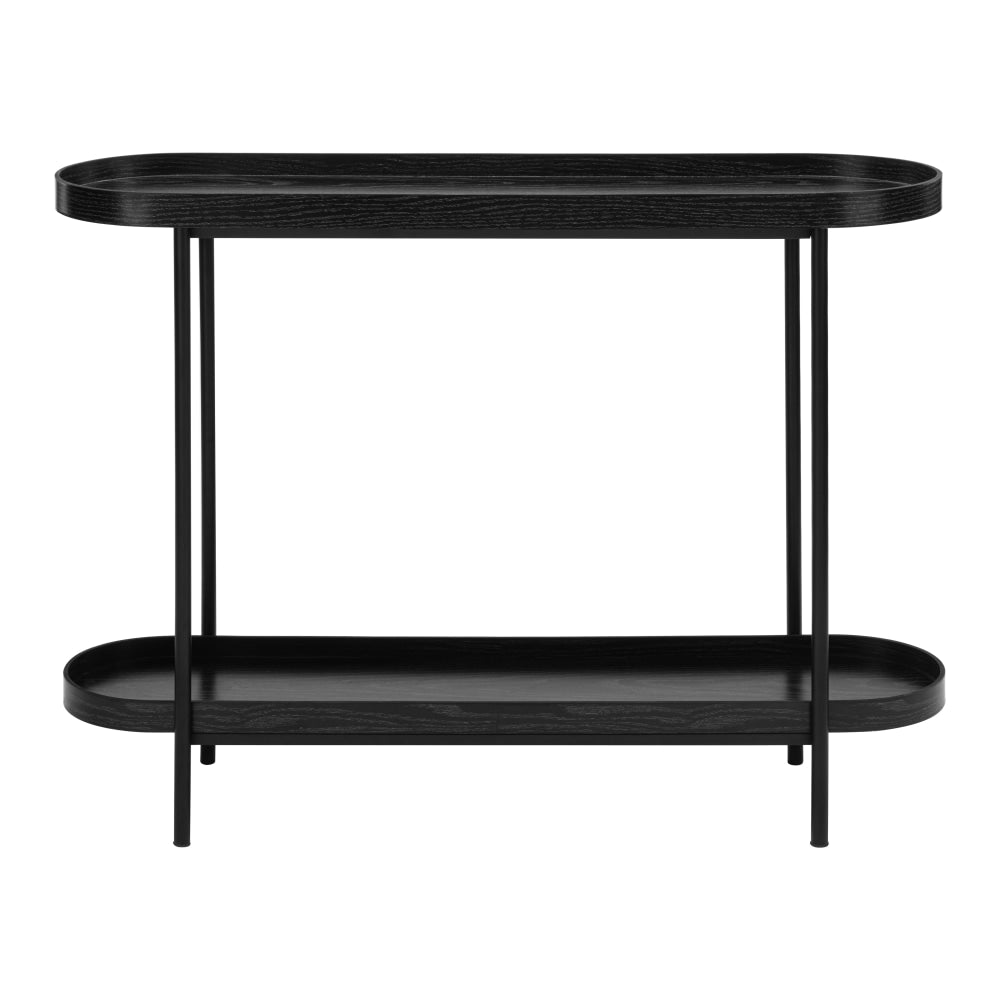 Myla Wooden Modern 2-Tier Hallway Console Hall Table Metal Tube Black Fast shipping On sale