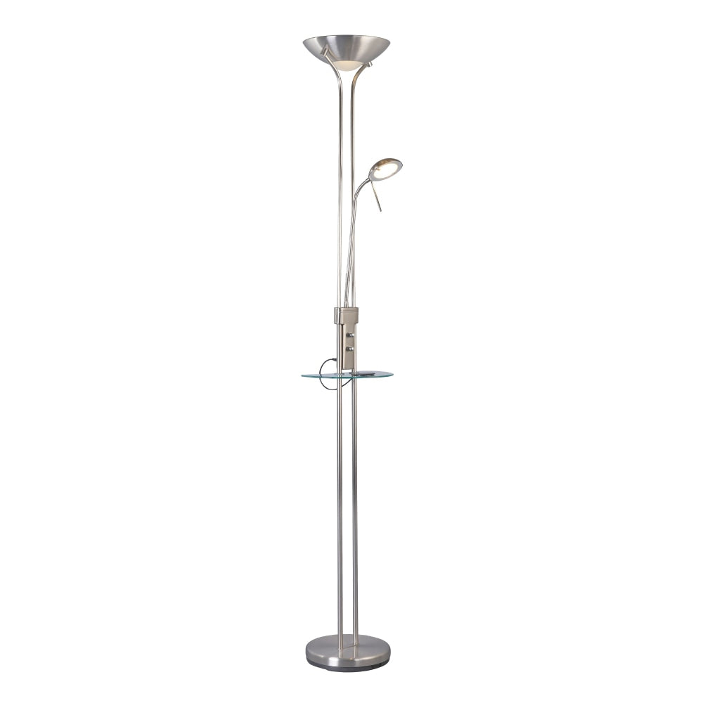 Myron USB LED Light Modern Floor Lamp Metal Shade - Satin Nickel and Chrome Fast shipping On sale