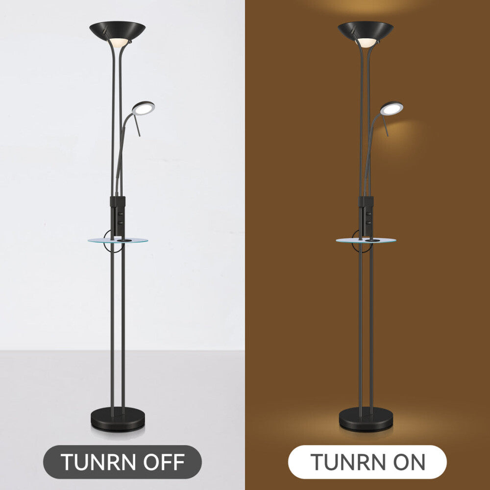 Myron USB LED Light Modern Floor Lamp Metal Shade - Black Fast shipping On sale