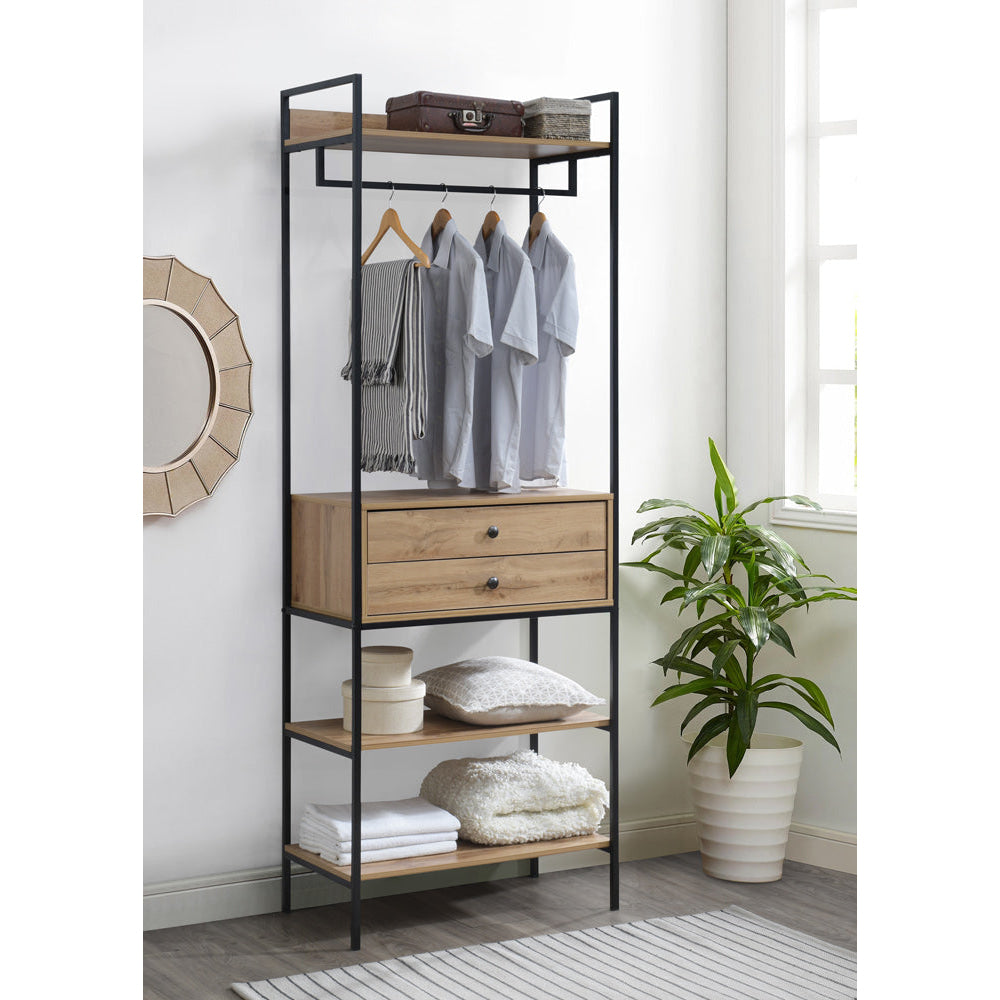 Momentous Living - Nadine Wardrobe Garment Clothes Rack 2-Drawers 2 ...