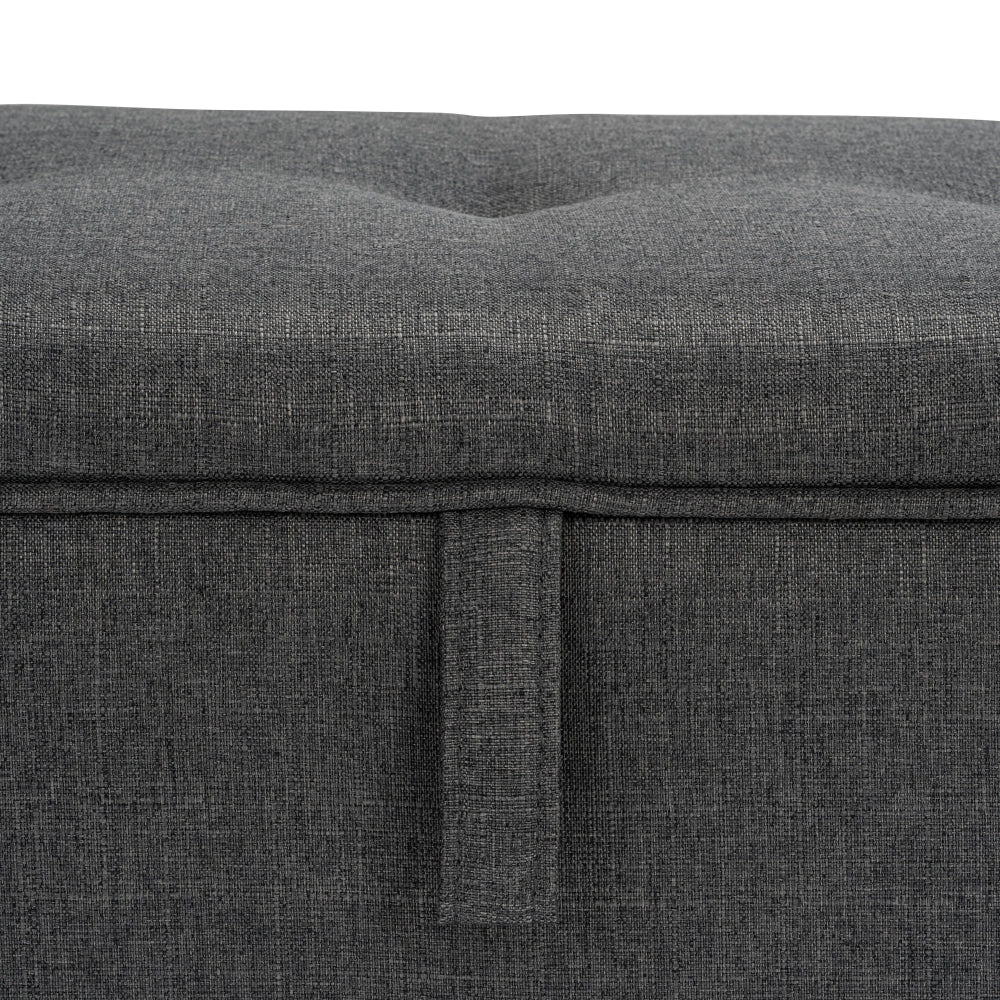 Nars Fabric Storage Ottoman Sofa Bench Foot Rest Sool Dark Grey Fast shipping On sale