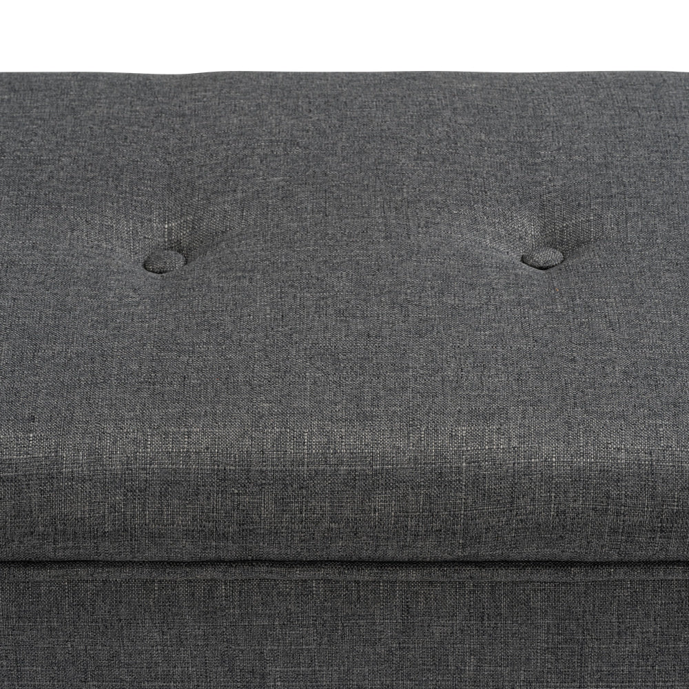 Nars Fabric Storage Ottoman Sofa Bench Foot Rest Sool Dark Grey Fast shipping On sale