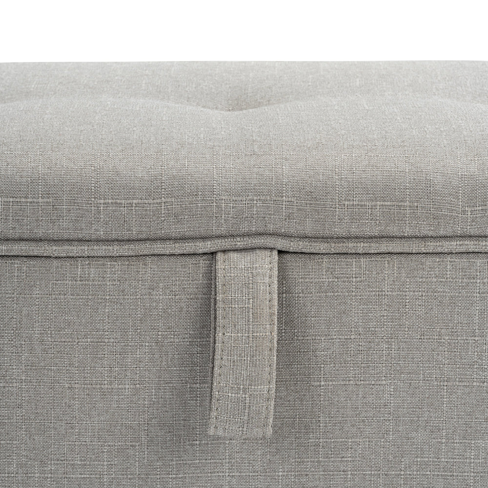 Nars Fabric Storage Ottoman Sofa Bench Foot Rest Sool Light Beige Fast shipping On sale