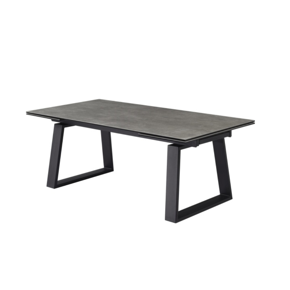 Nathan Rectangular Ceramic Extension Kitchen Dining Table 200-300cm Metal Frame - Andesite Fast shipping On sale