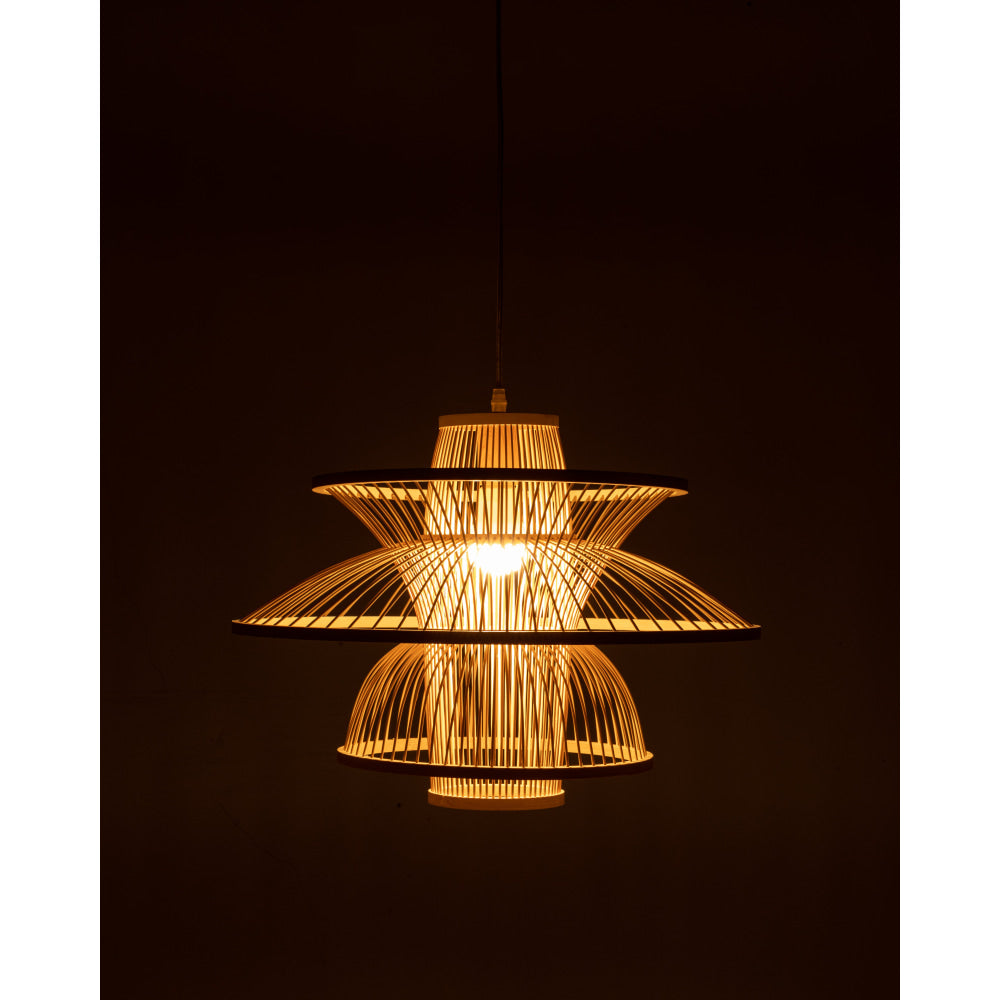 Natural Hand-Woven Bamboo 3-Layer Hanging Light Pendant Lamp Fast shipping On sale