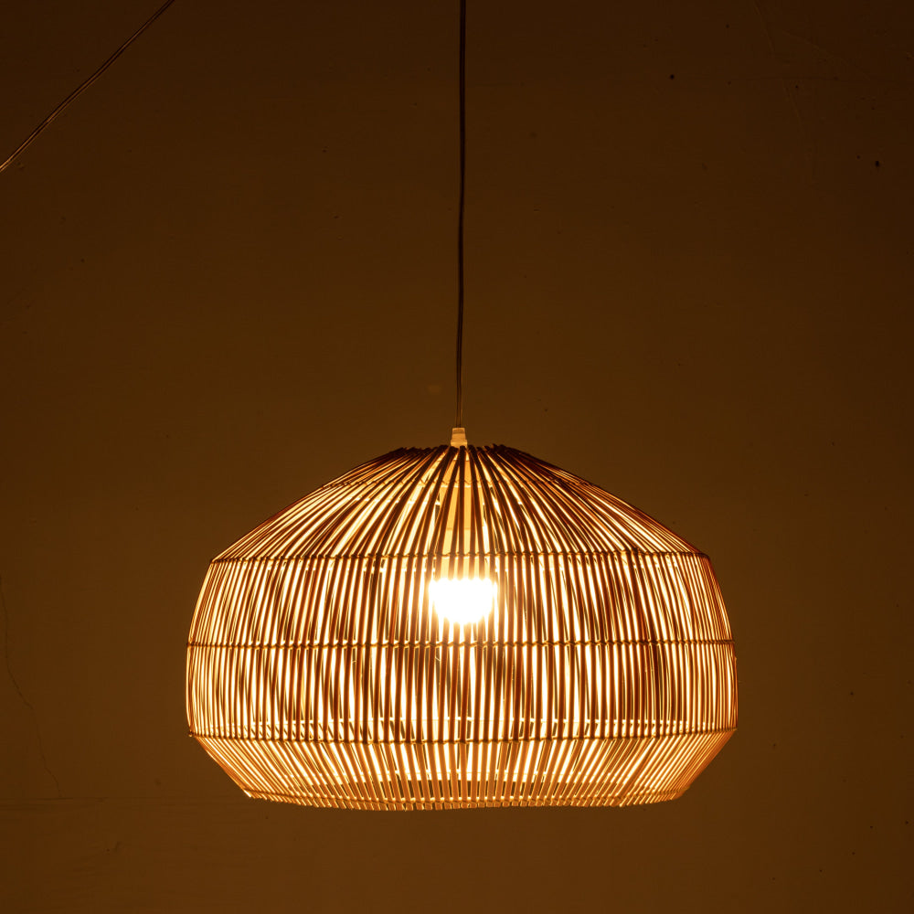 Natural Hand-Woven Bamboo Cage Shaped Hanging Light Pendant Lamp Fast shipping On sale