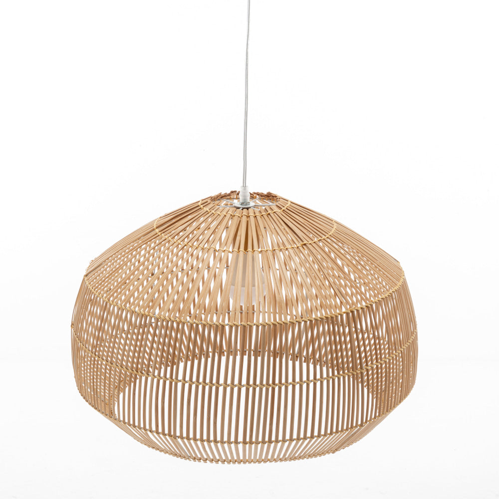 Natural Hand-Woven Bamboo Cage Shaped Hanging Light Pendant Lamp Fast shipping On sale