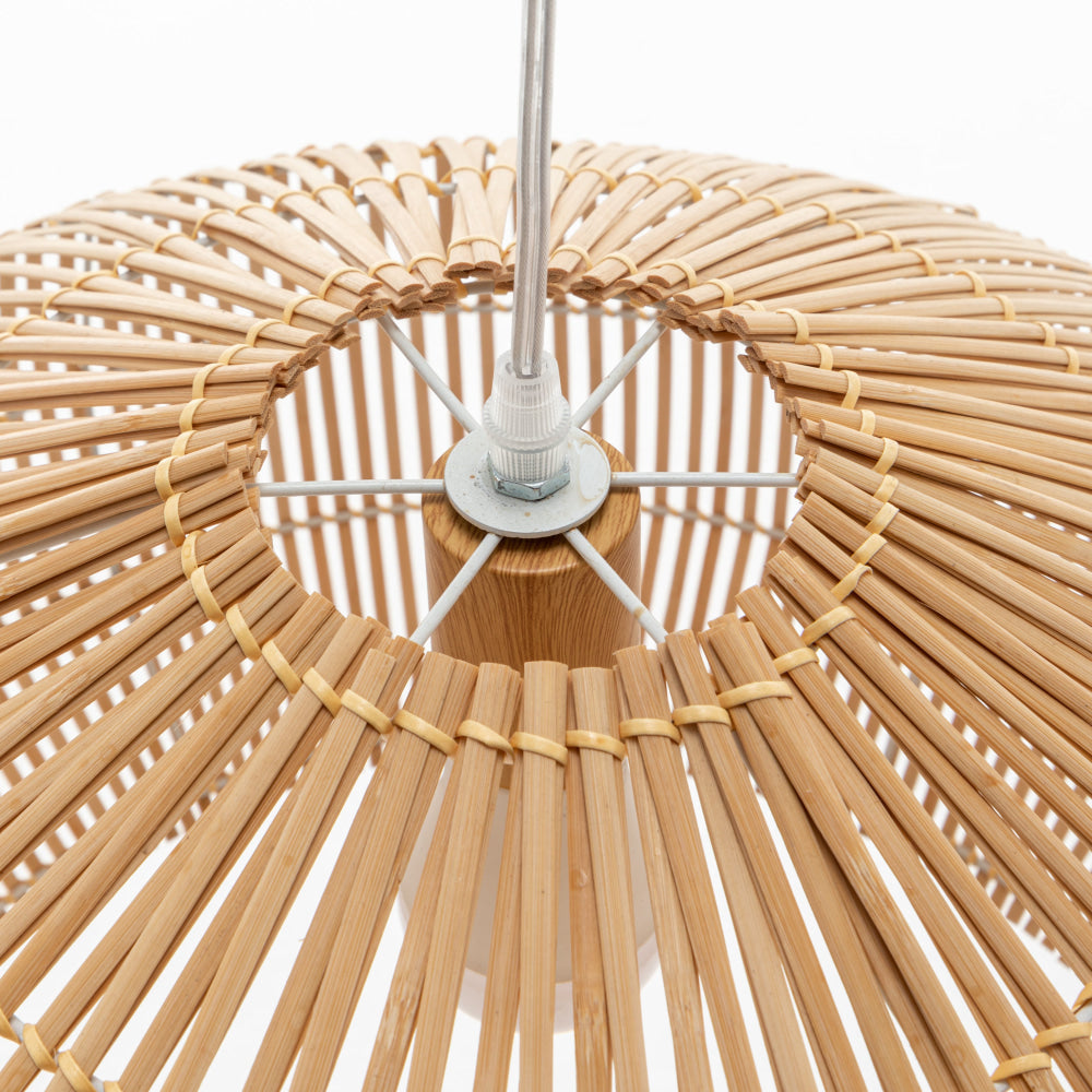 Natural Hand-Woven Bamboo Cage Shaped Hanging Light Pendant Lamp Fast shipping On sale