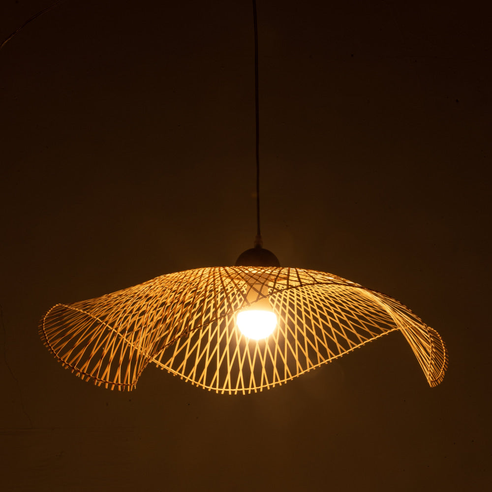 Natural Hand-Woven Bamboo Wave Hanging Pendant Lamp Light Large Fast shipping On sale