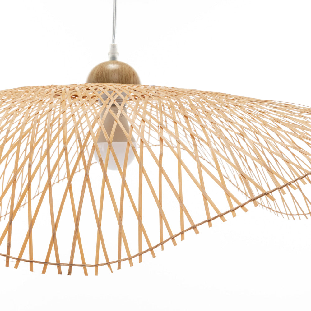 Natural Hand-Woven Bamboo Wave Hanging Pendant Lamp Light Large Fast shipping On sale