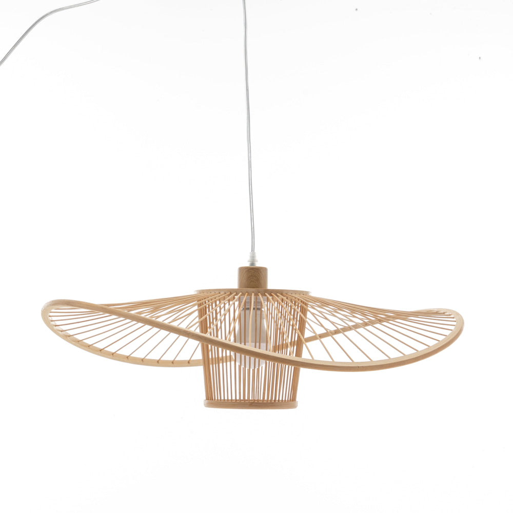 Natural Hand-Woven Bamboo Wide Brim Hanging Pendant Lamp Light Fast shipping On sale