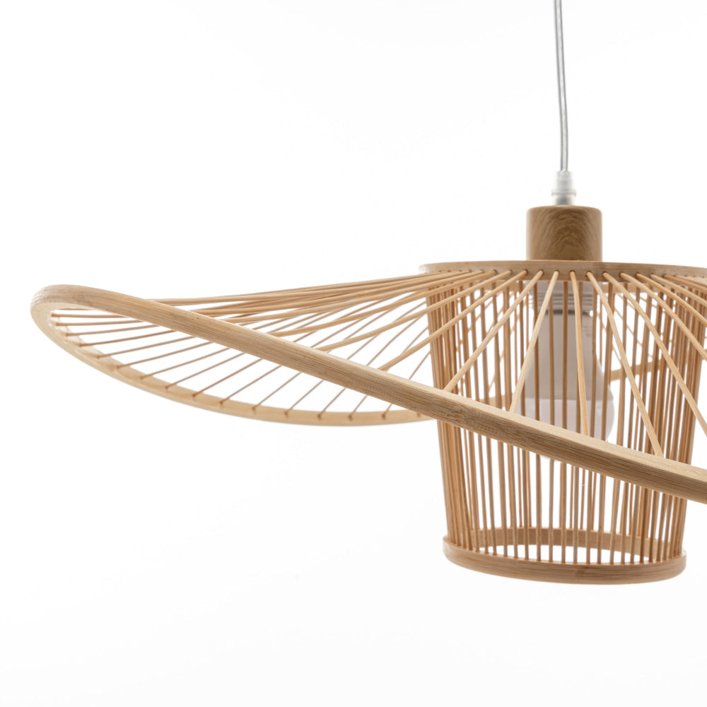 Natural Hand-Woven Bamboo Wide Brim Hanging Pendant Lamp Light Fast shipping On sale